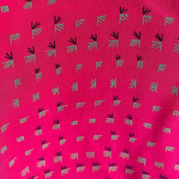 Charlotte Ford Boutique 100% Silk Fuchsia Collarless Button Front Dress Size 6 - Picture 8 of 15